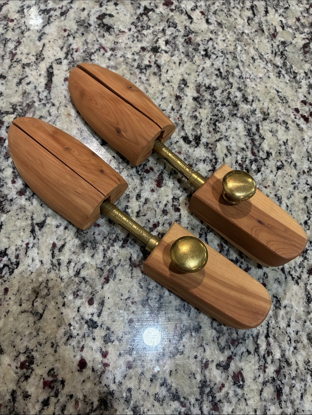 Wooden Cedar Shoe Trees with Adjustable Brass and Steel Rods - Natural - Picture 3 of 3